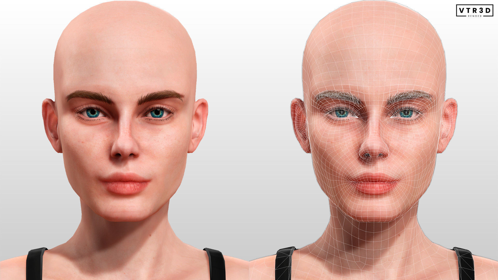Realistic Male Female Base Bodies Game Ready Rigged Optimized 3D Model Collection_9