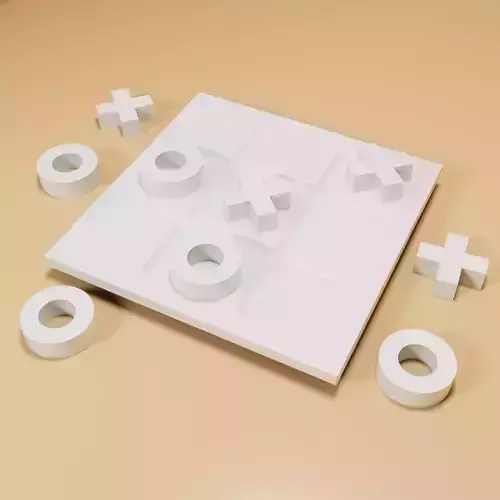 3D Printable STL File of Tic Tac Toe Board Game 3D print model