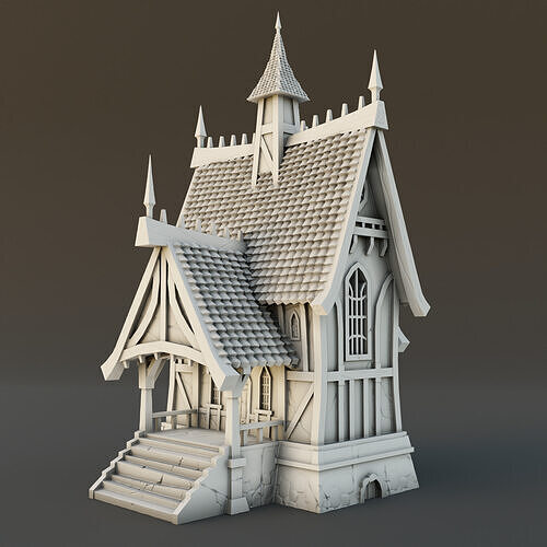 Medieval house 3D print model