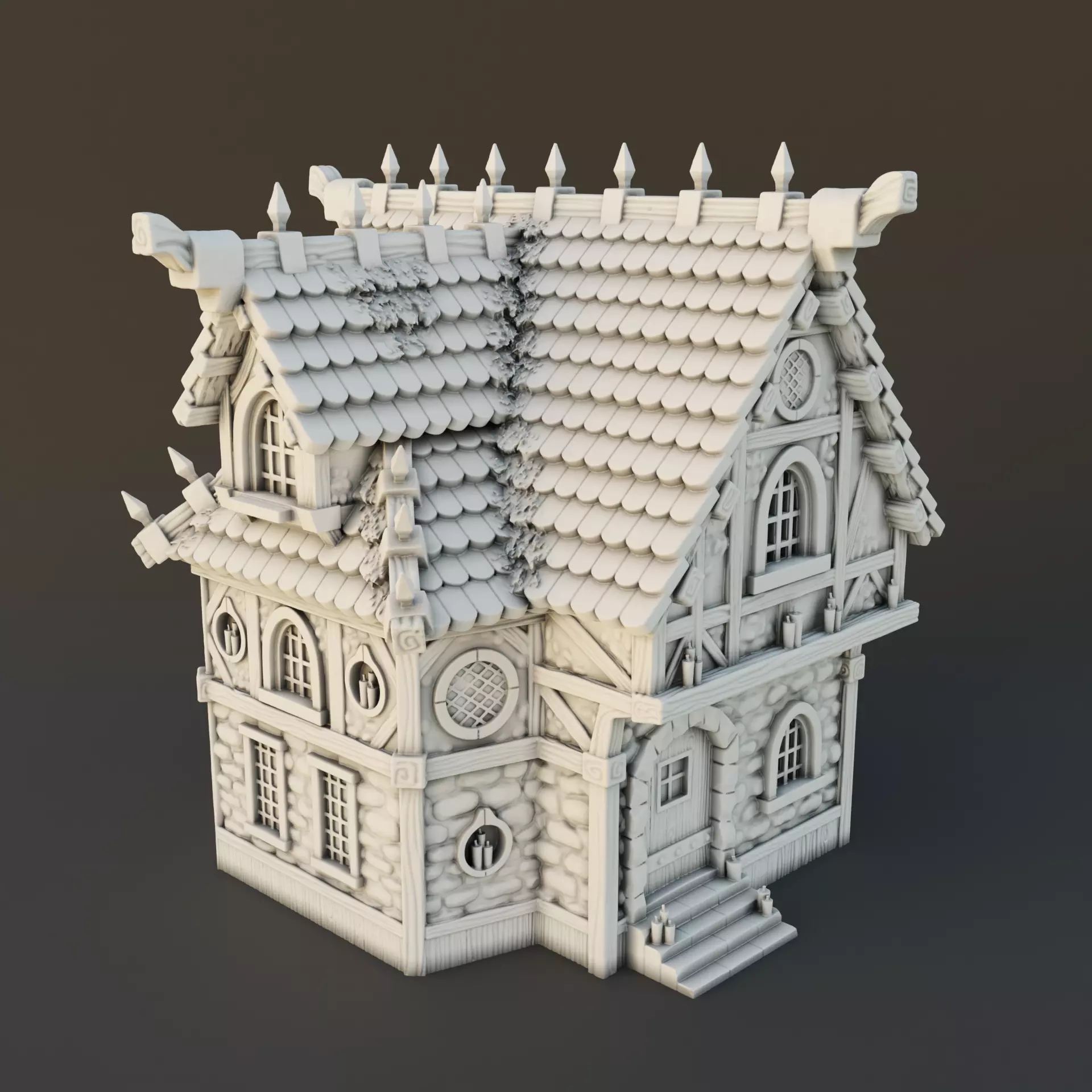 Medieval house 3D print model