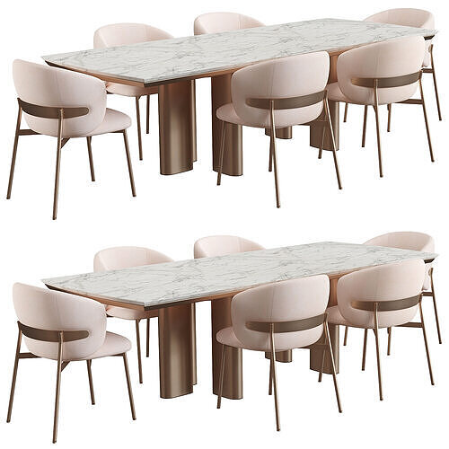 Baykal Dining chair  Adrien Table 3D model