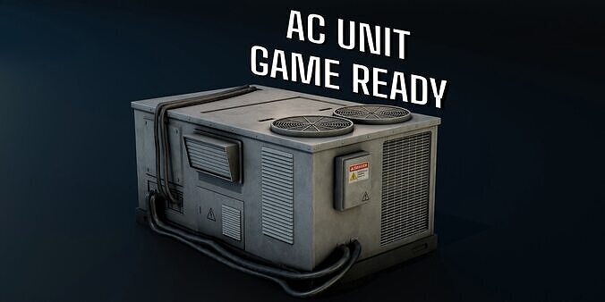 Industrial Rooftop AC Unit Game Ready  Low-poly 3D model