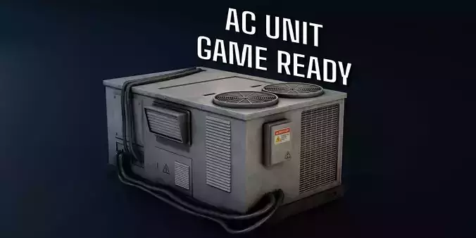 Industrial Rooftop AC Unit Game Ready  Low-poly 3D model