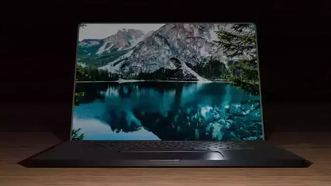 Realistic Low Poly Laptop 3D Model   Game-Ready   PBR Textures