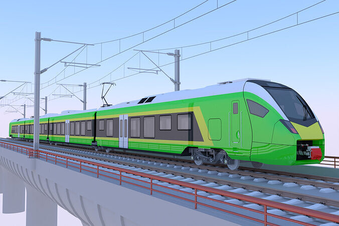 Bridge with Stadler Flirt 3D model
