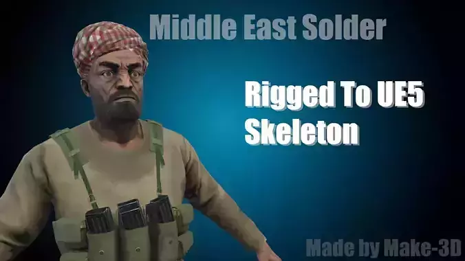 Middle Eastern Solder  Low-poly 3D model