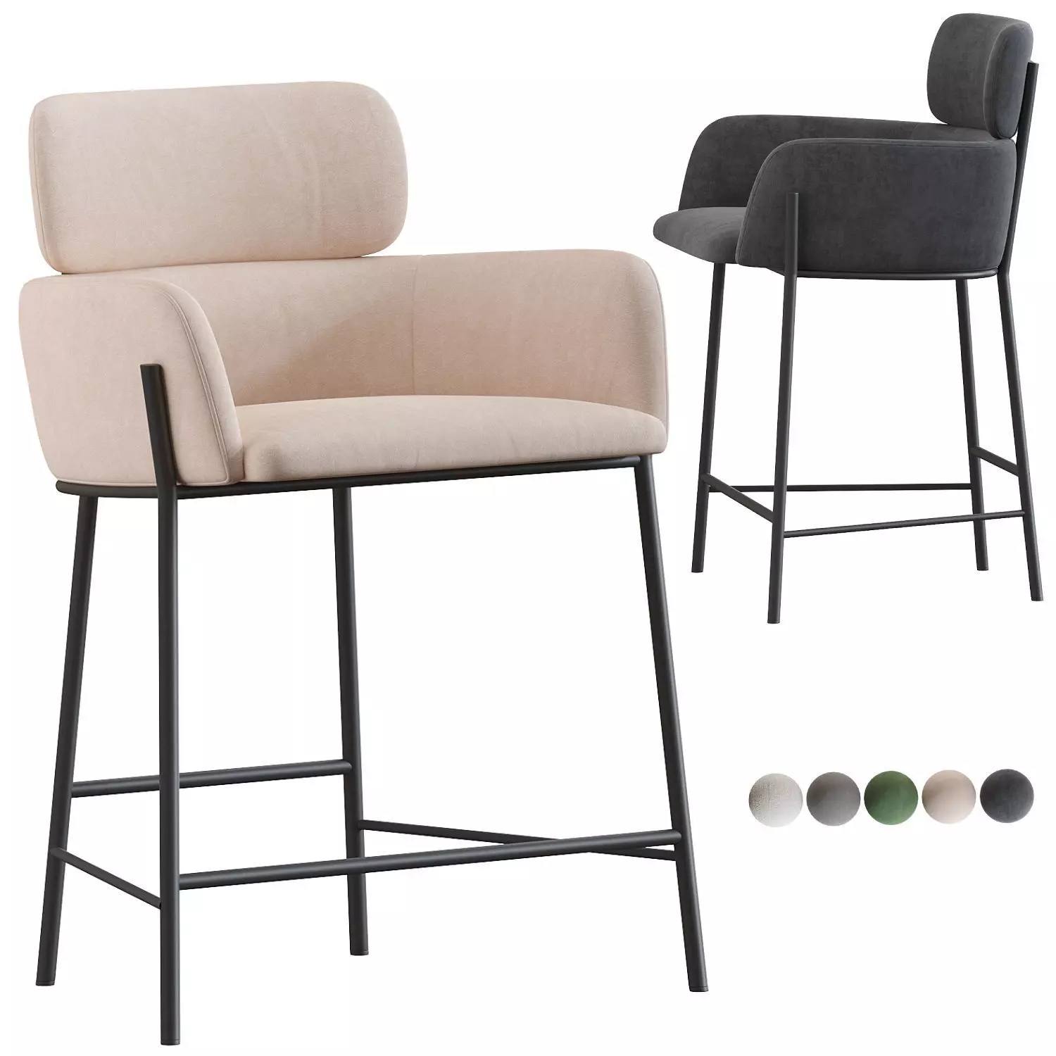 Azalea Dining Bar Chair 3D model