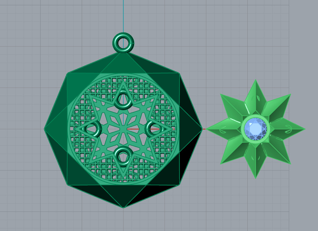 Geometric Star Pendant 3D Model  STL and 3DM Files  3D print model_4
