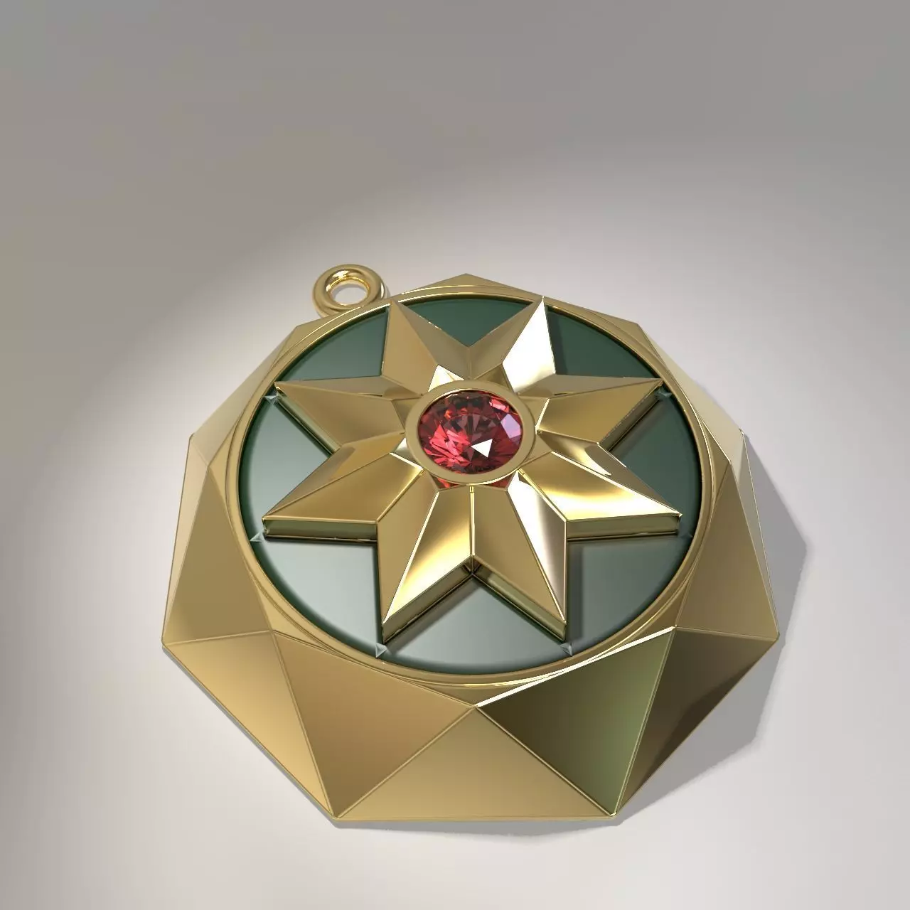 Geometric Star Pendant 3D Model  STL and 3DM Files  3D print model_0