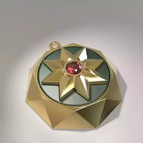 Geometric Star Pendant 3D Model  STL and 3DM Files 