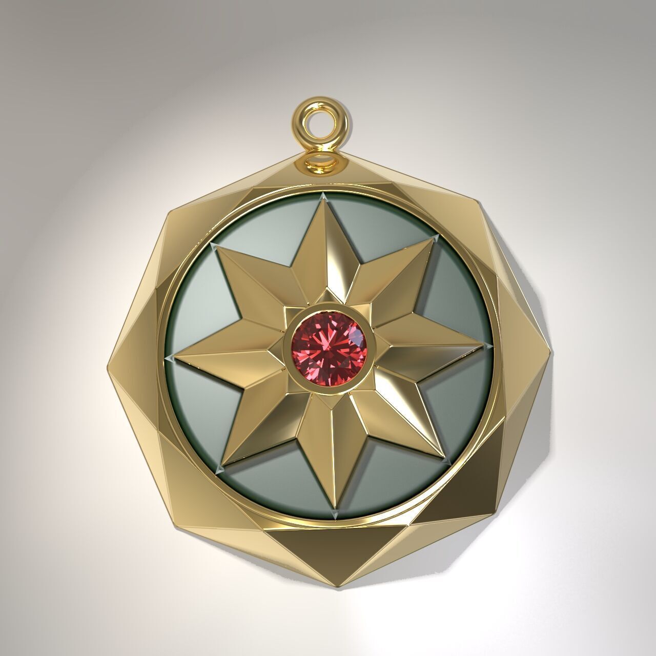 Geometric Star Pendant 3D Model  STL and 3DM Files  3D print model_1