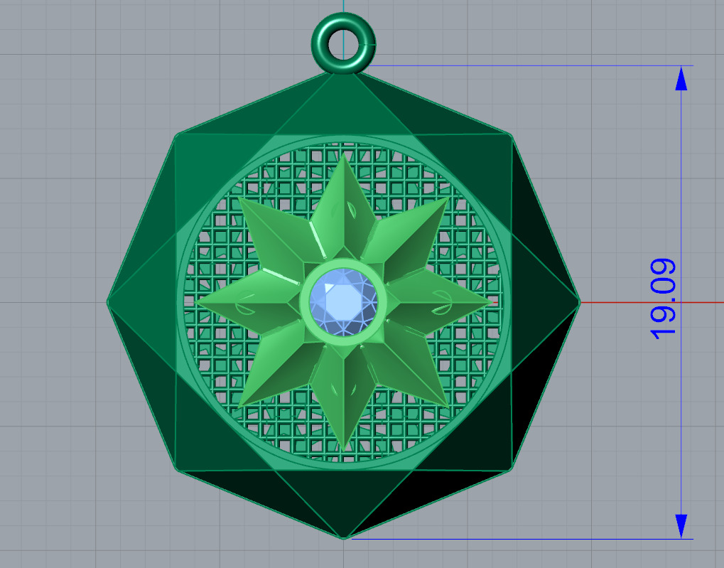 Geometric Star Pendant 3D Model  STL and 3DM Files  3D print model_3
