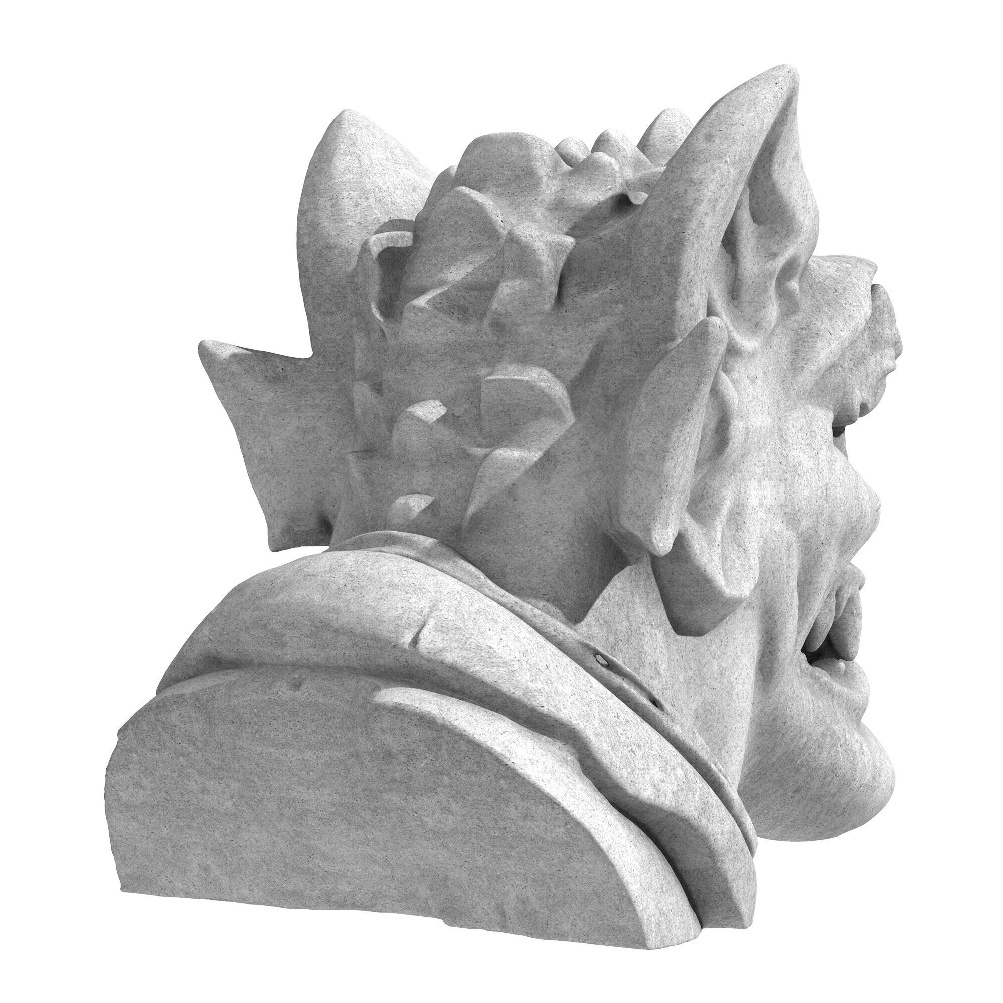 Gargoyle Head 7 3D model_4