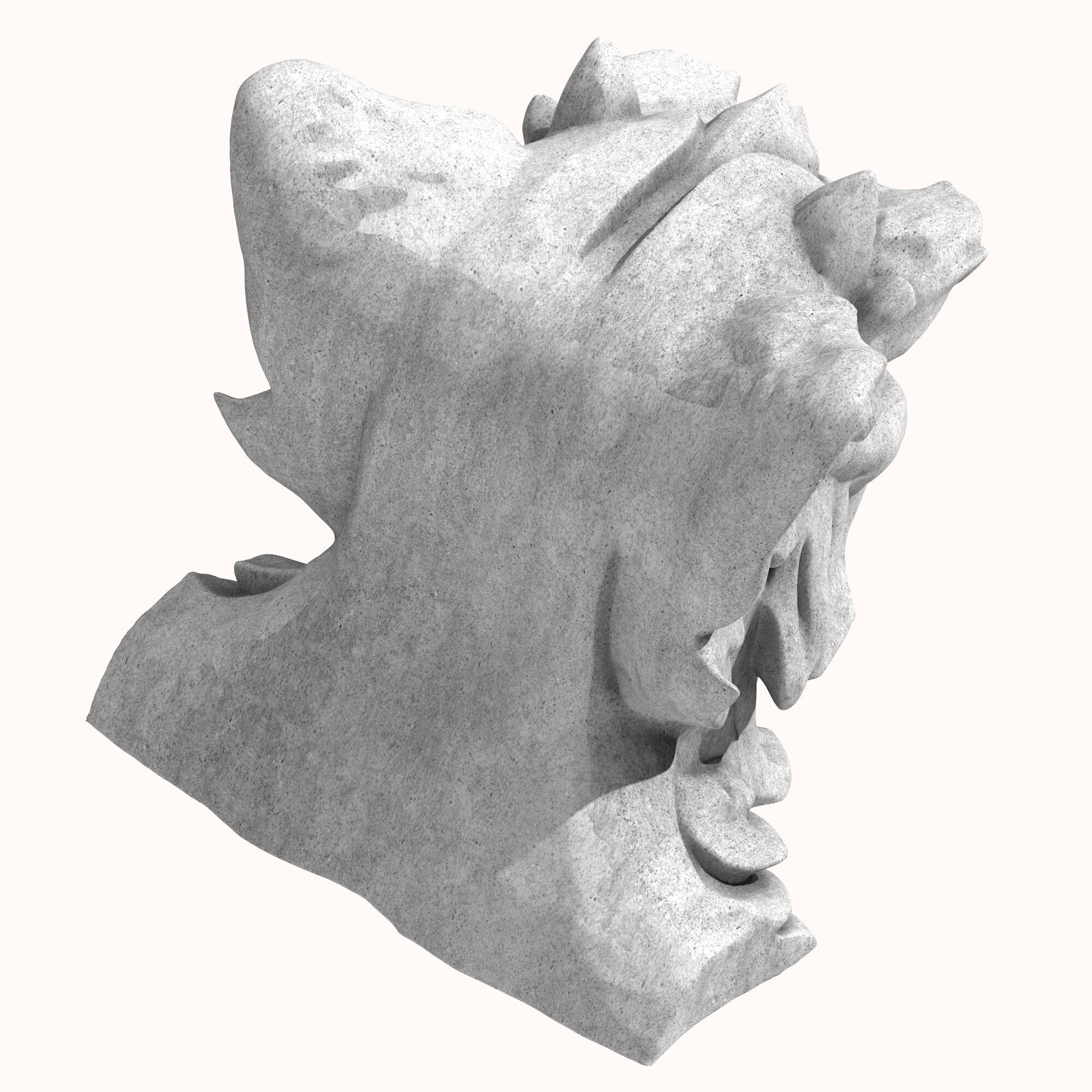 Gargoyle Head 5 3D model_4