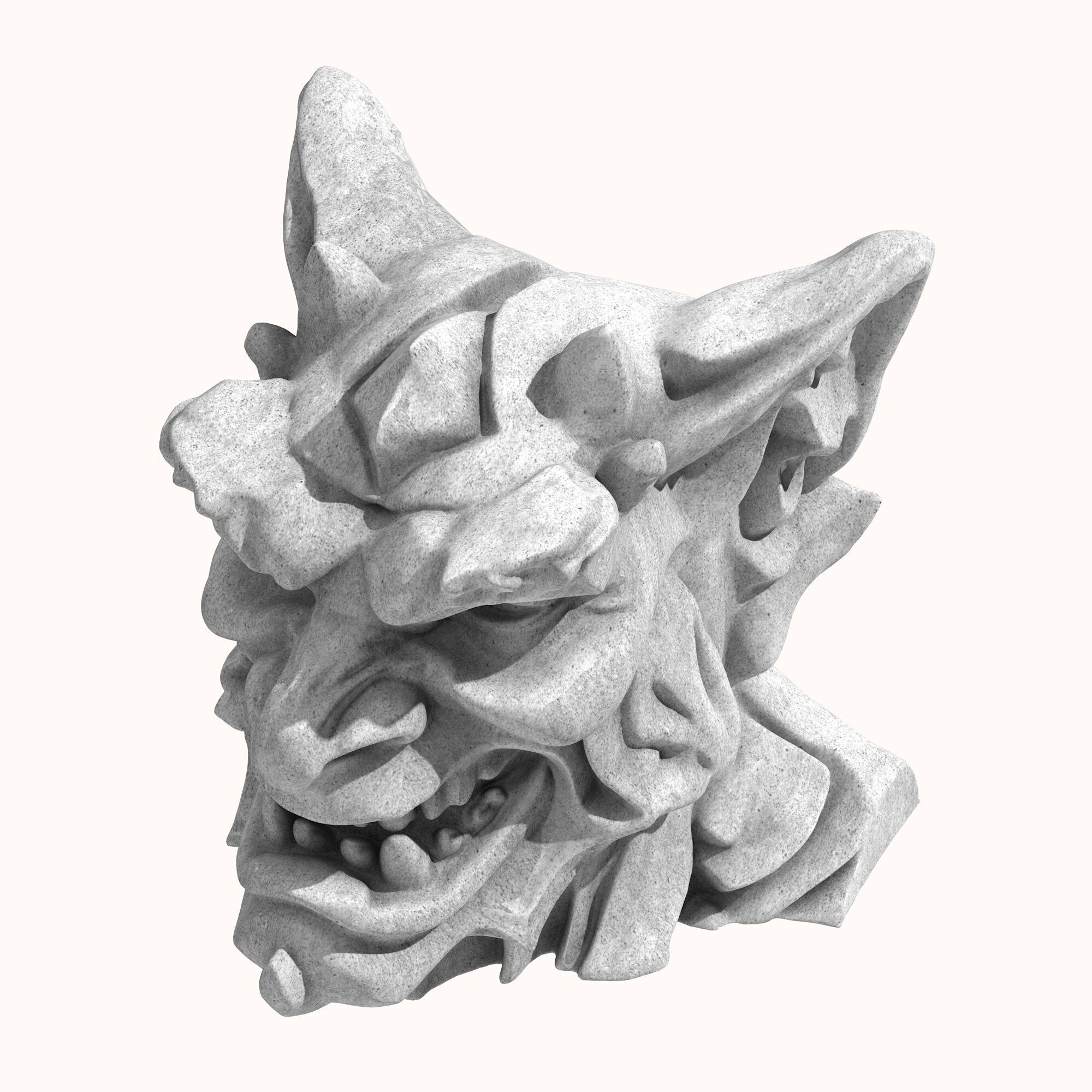 Gargoyle Head 5 3D model_5
