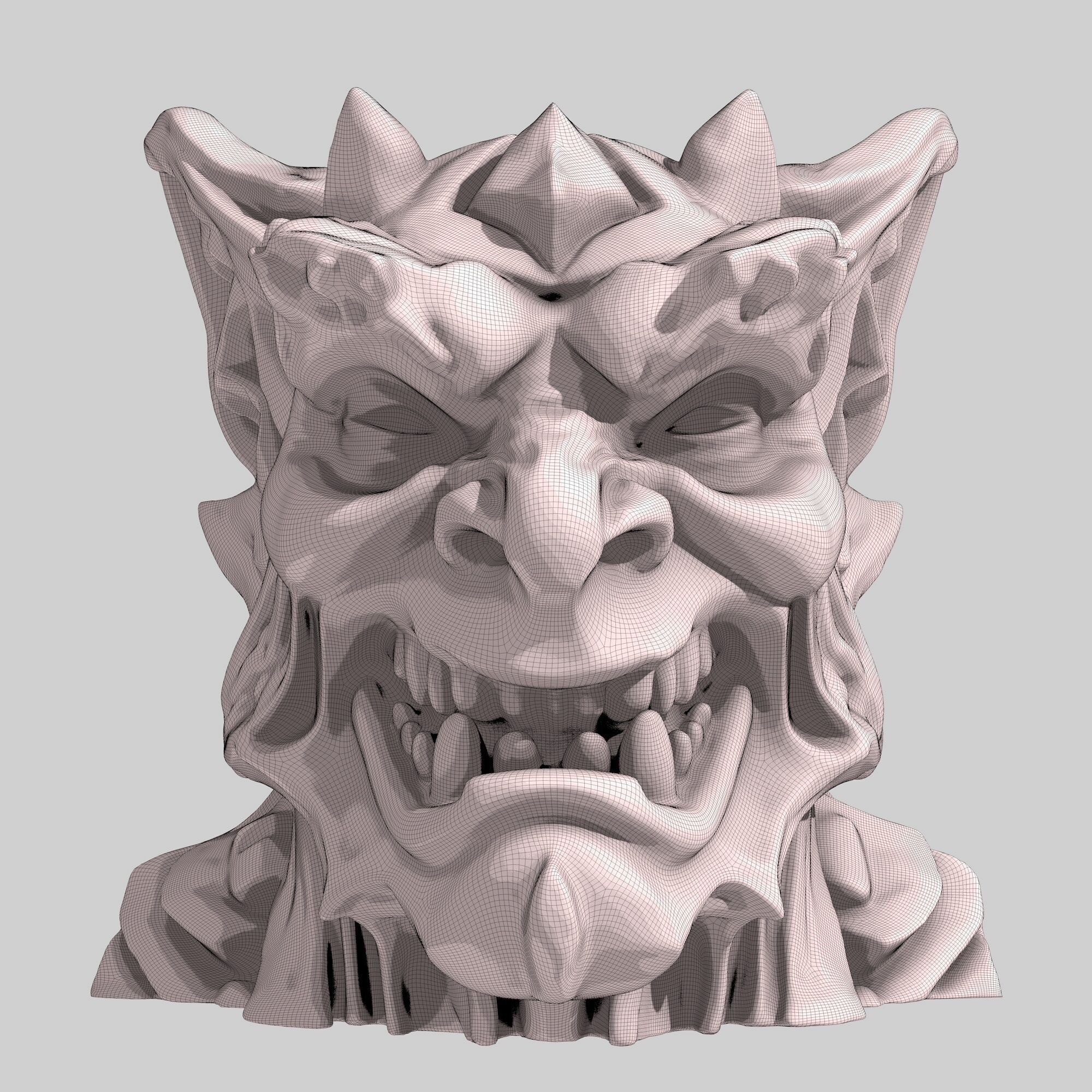 Gargoyle Head 5 3D model_6