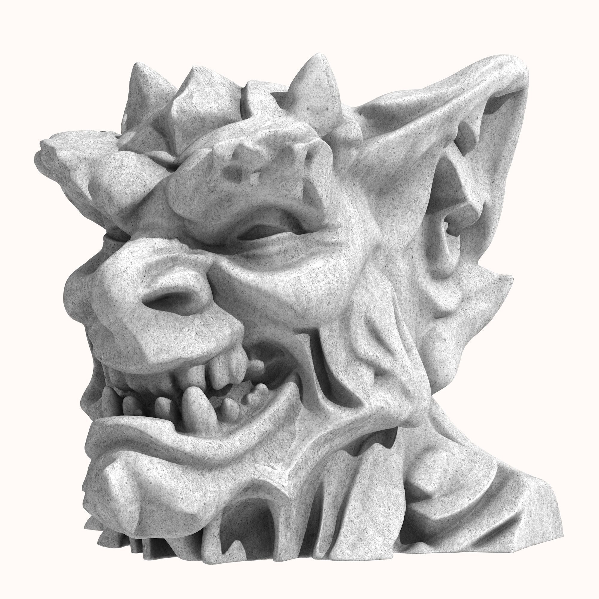 Gargoyle Head 5 3D model_1