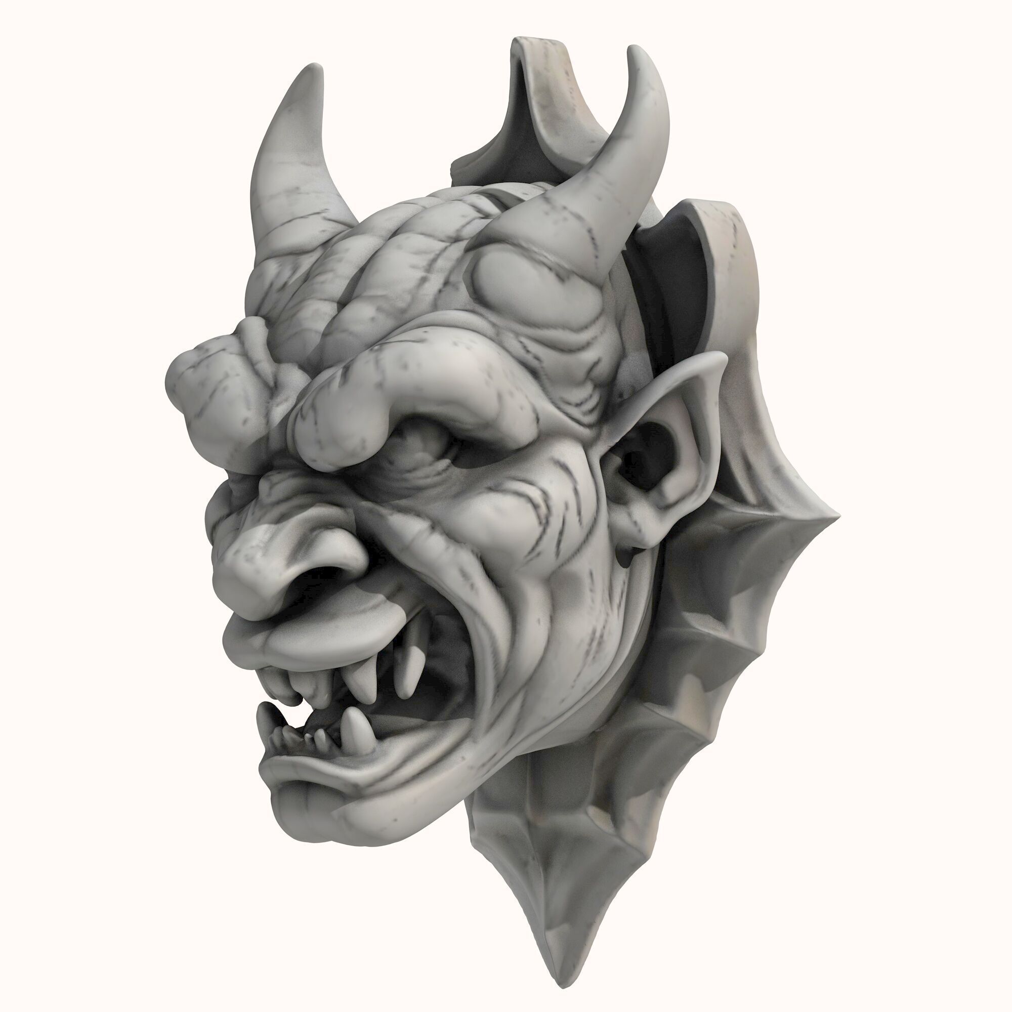 Gargoyle Head 4 3D model_1