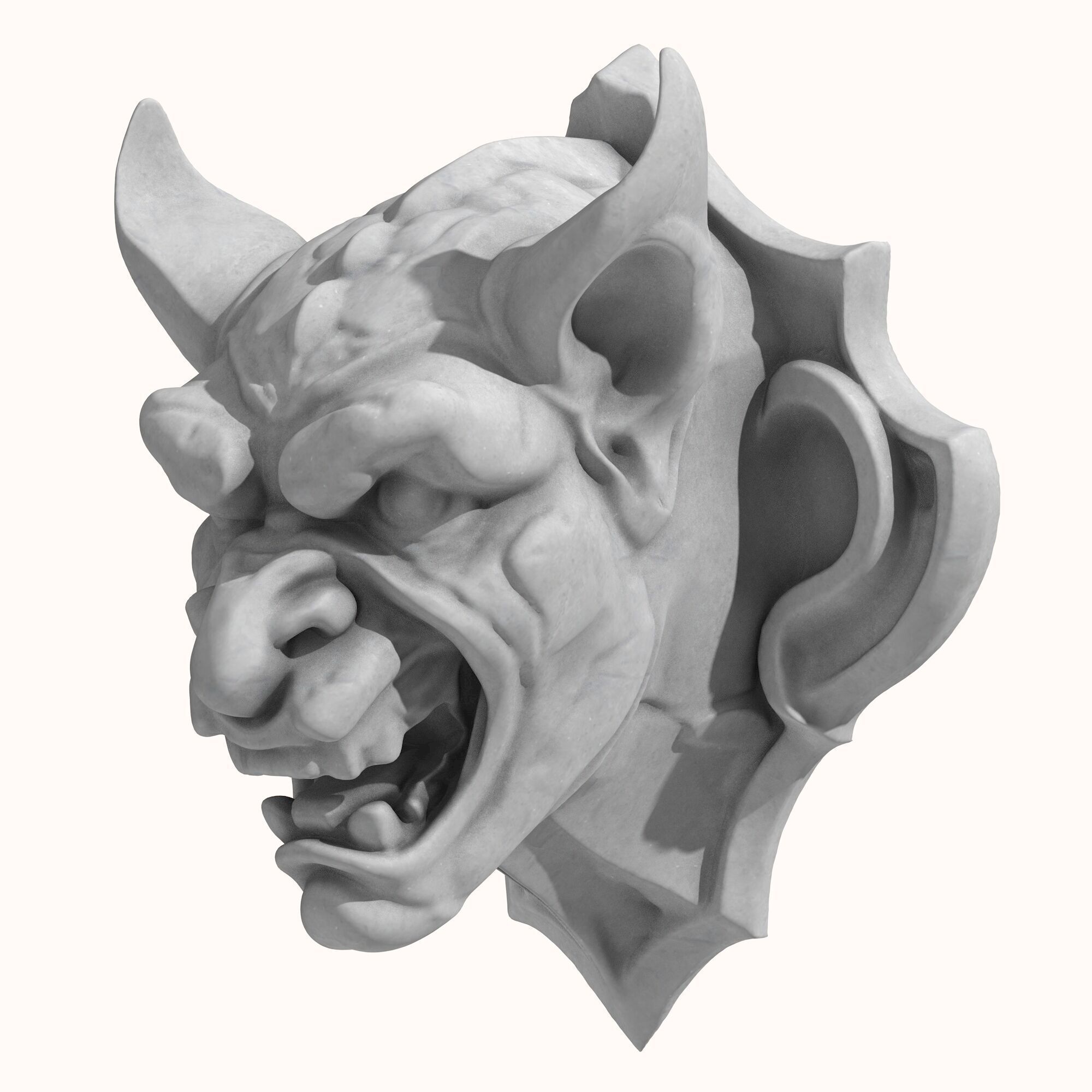 Gargoyle Head 3 3D model_1