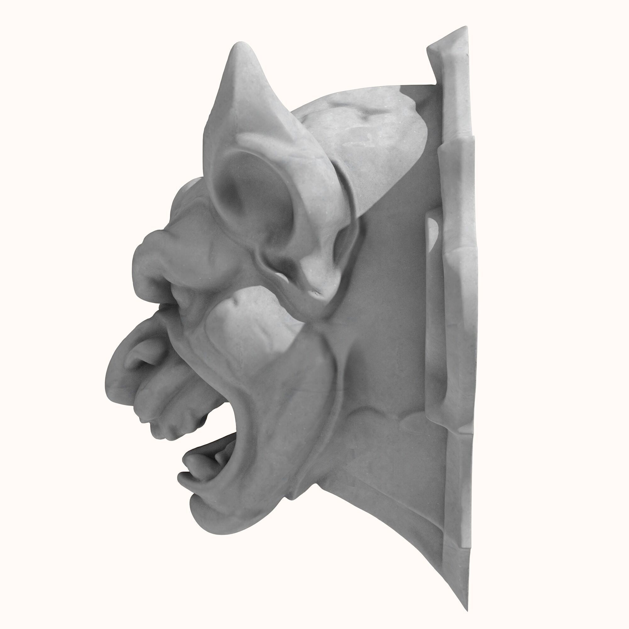 Gargoyle Head 3 3D model_2