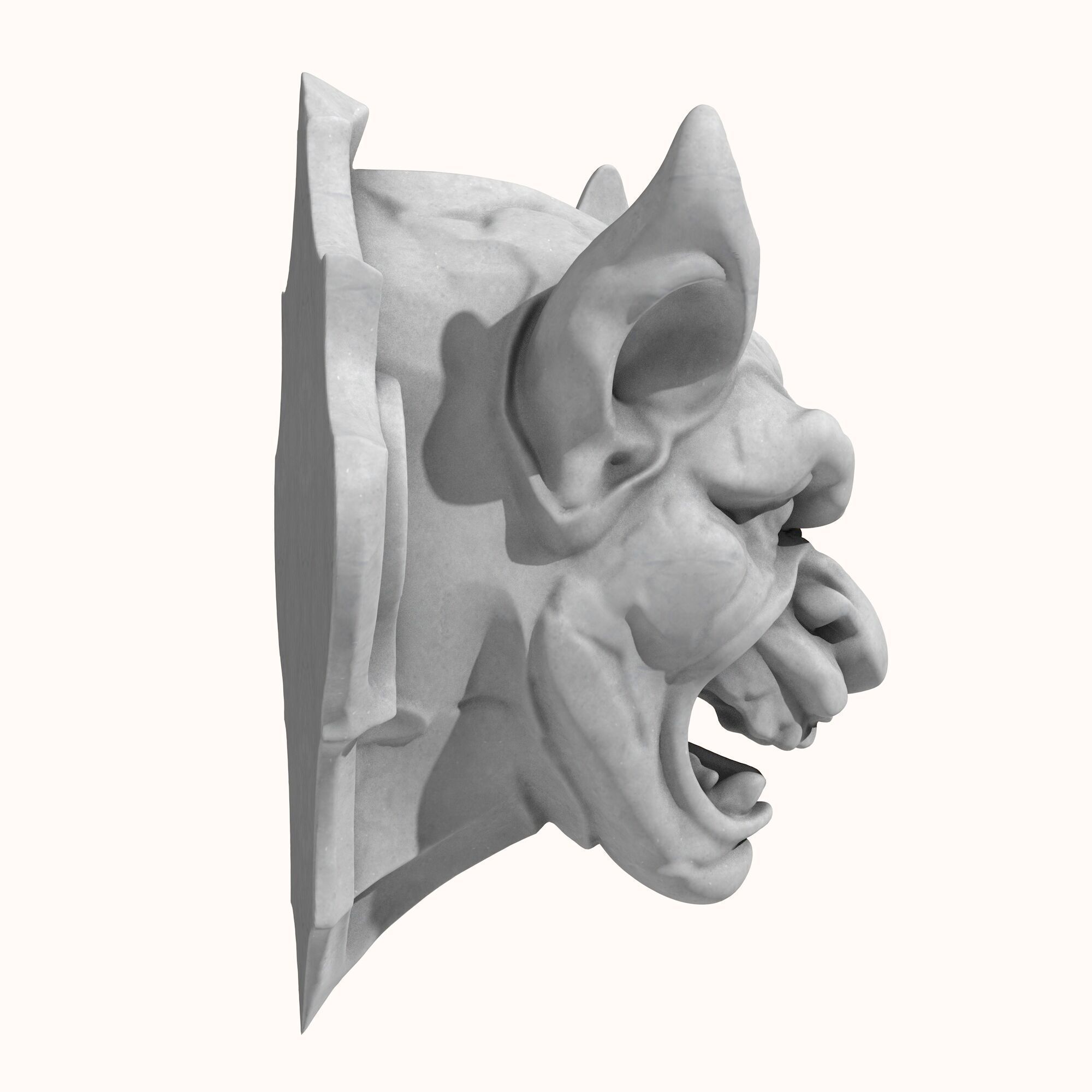Gargoyle Head 3 3D model_4