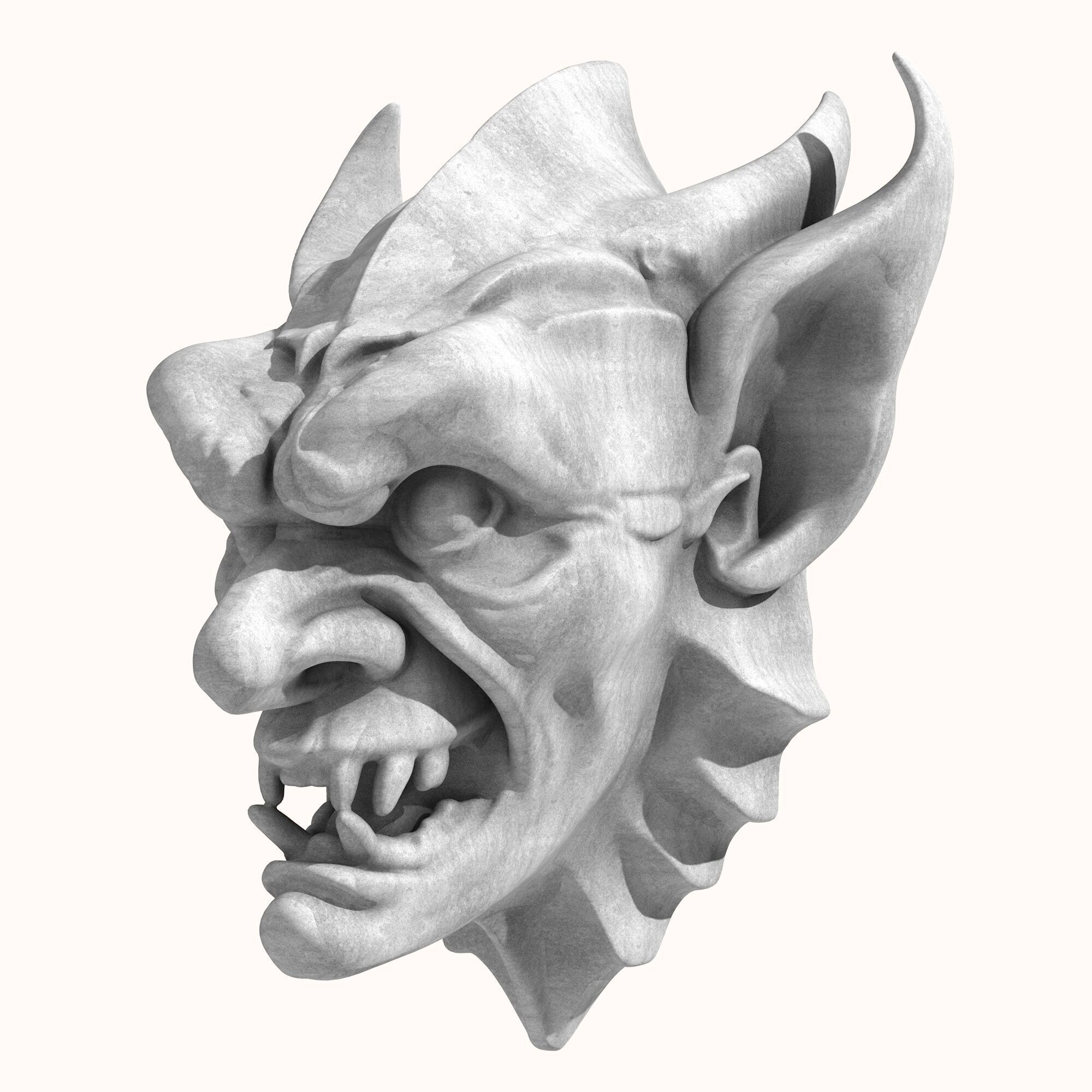 Gargoyle Head 2 3D model_1