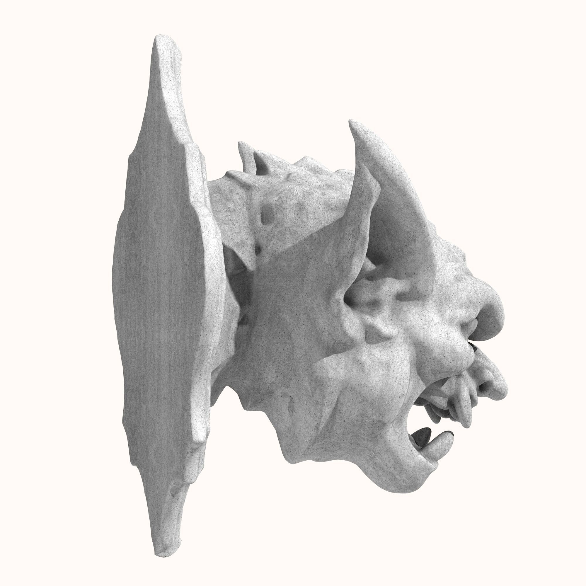 Gargoyle Head 1 3D model_4