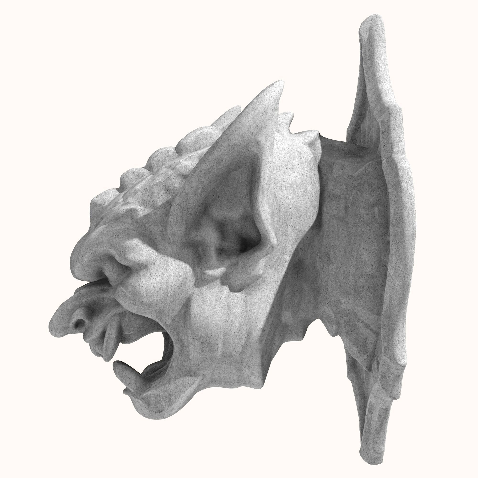 Gargoyle Head 1 3D model_2
