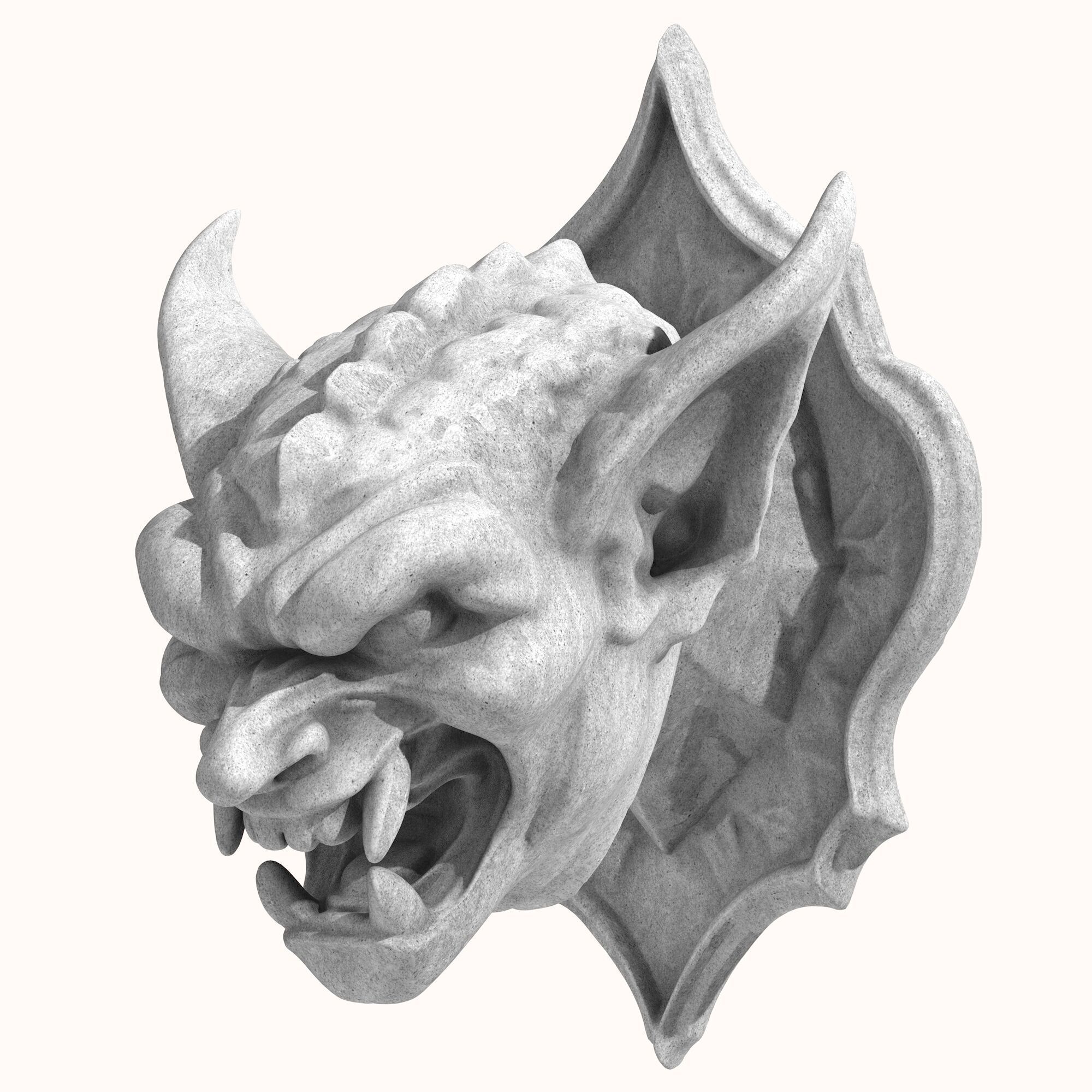 Gargoyle Head 1 3D model_1
