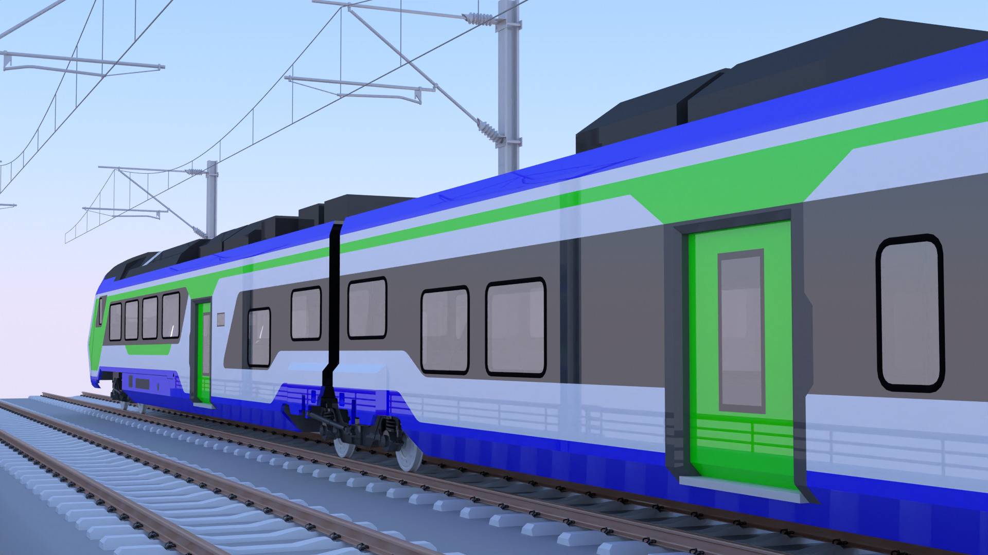 Bridge with Hitachi HTR 412 3D model_6