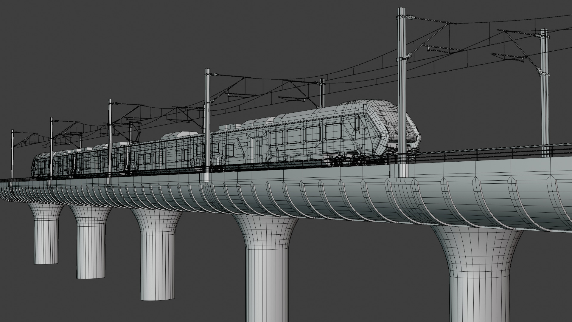 Bridge with Hitachi HTR 412 3D model_4