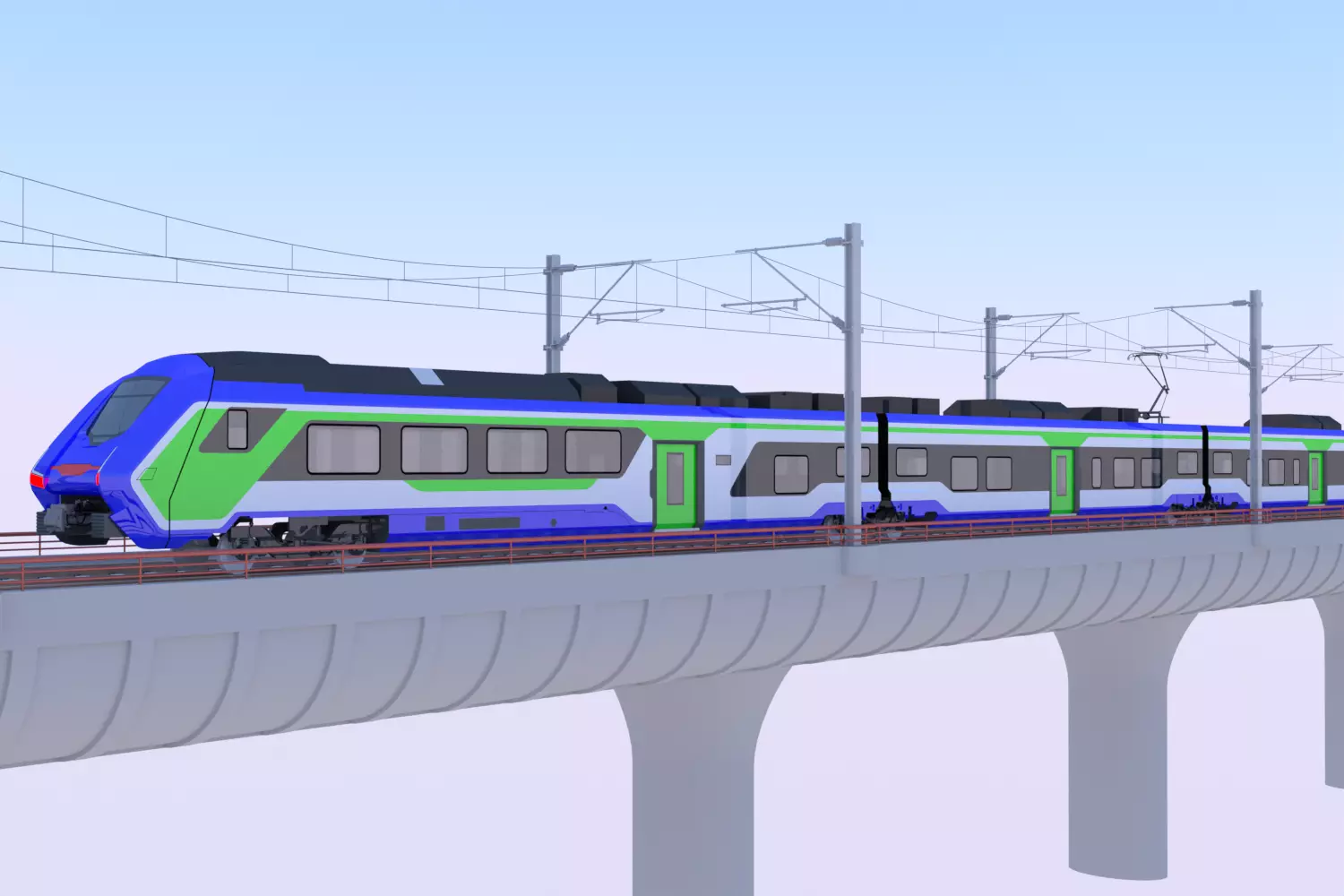 Bridge with Hitachi HTR 412 3D model_0