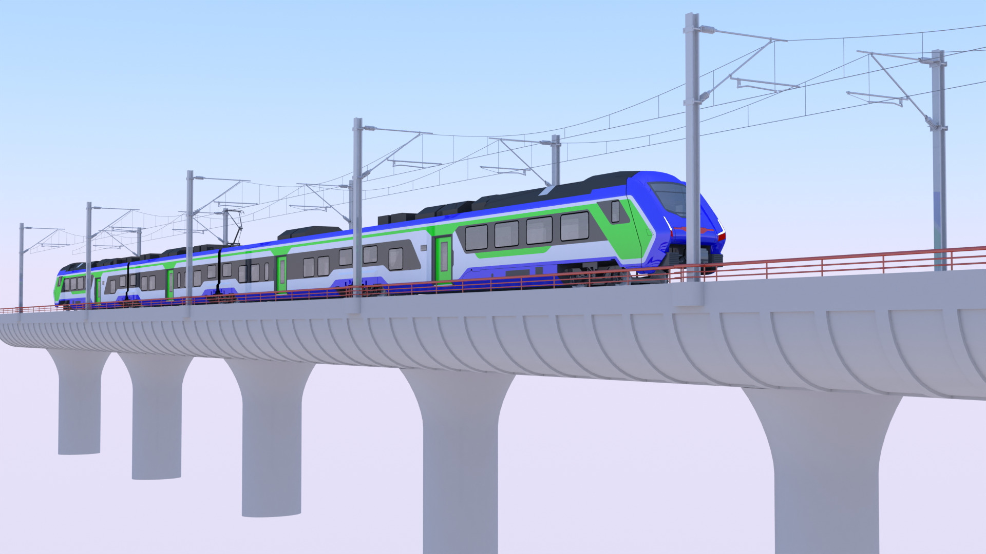 Bridge with Hitachi HTR 412 3D model_3