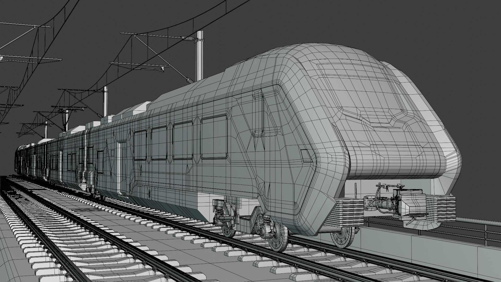 Bridge with Hitachi HTR 412 3D model_2