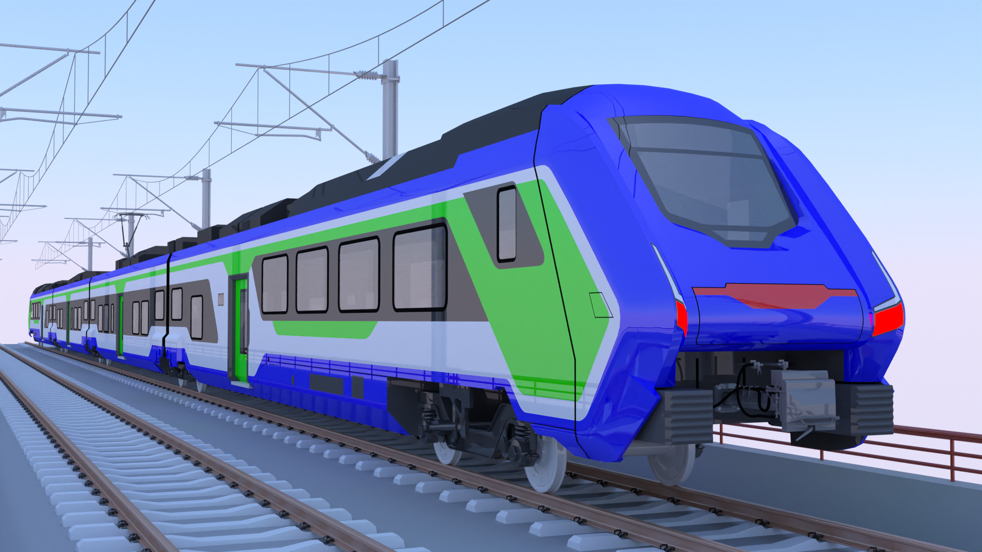 Bridge with Hitachi HTR 412 3D model_1