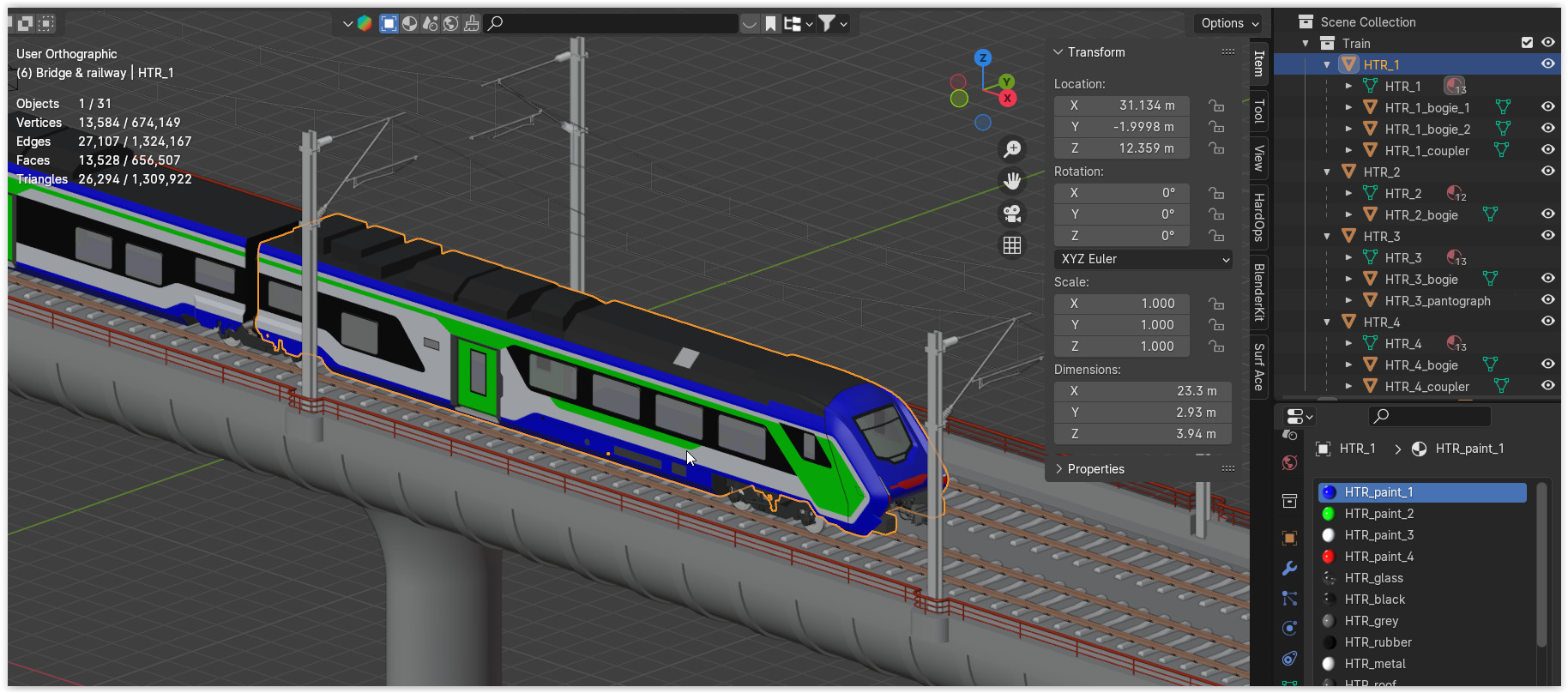 Bridge with Hitachi HTR 412 3D model_8