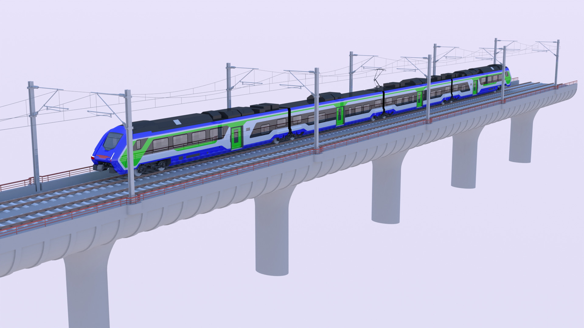 Bridge with Hitachi HTR 412 3D model_5