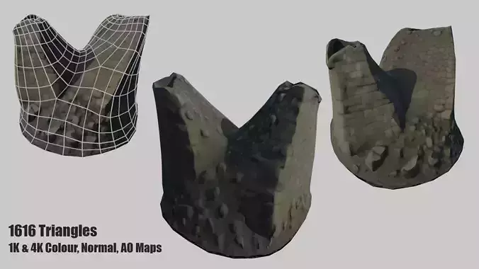 Bastion Rubble Stylized Medieval Debris