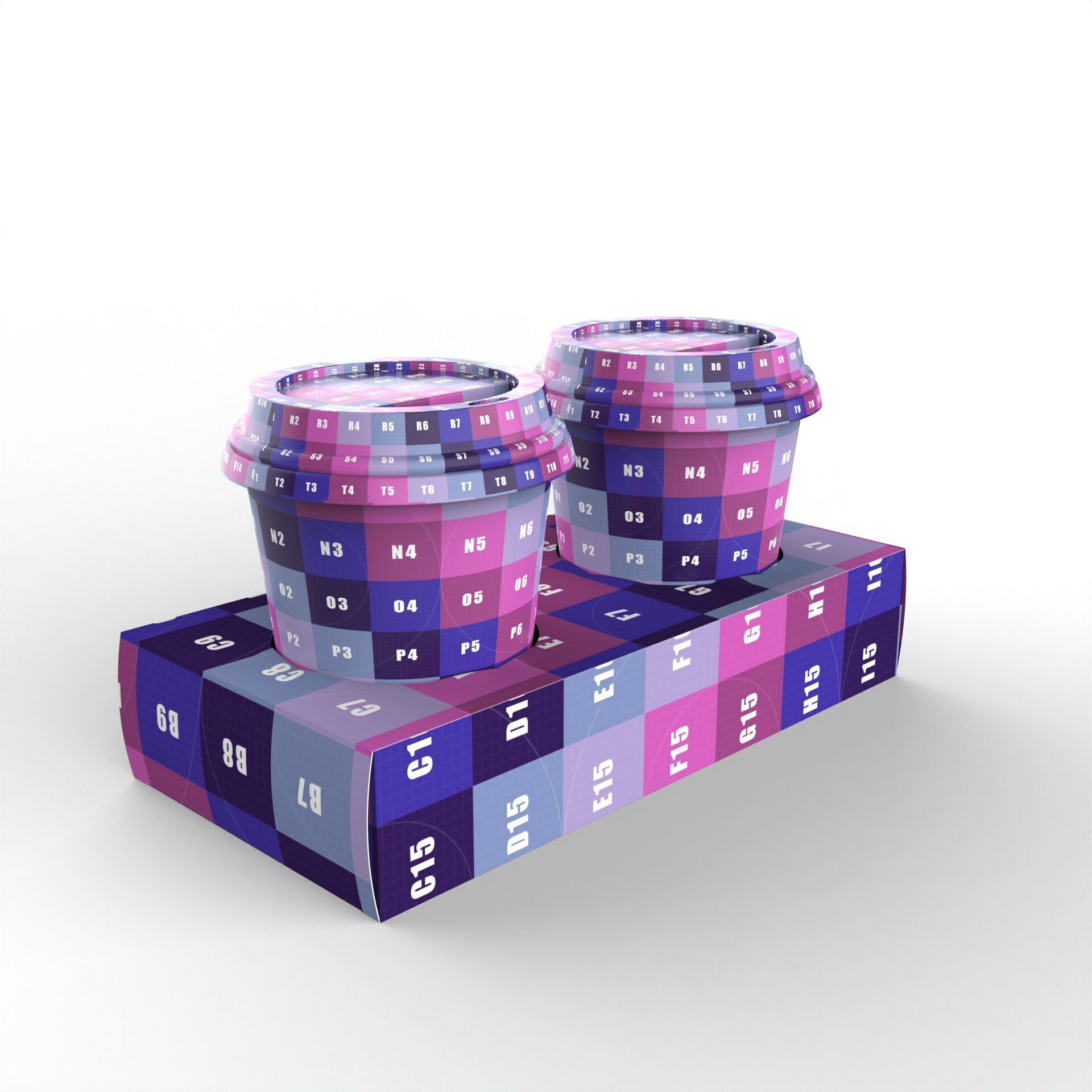 Two Coffee Cups with Kraft Paper Holder Texture_6