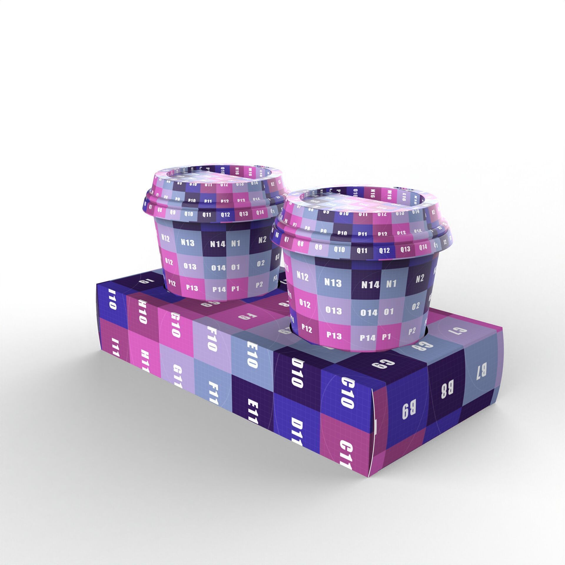 Two Coffee Cups with Kraft Paper Holder Texture_8