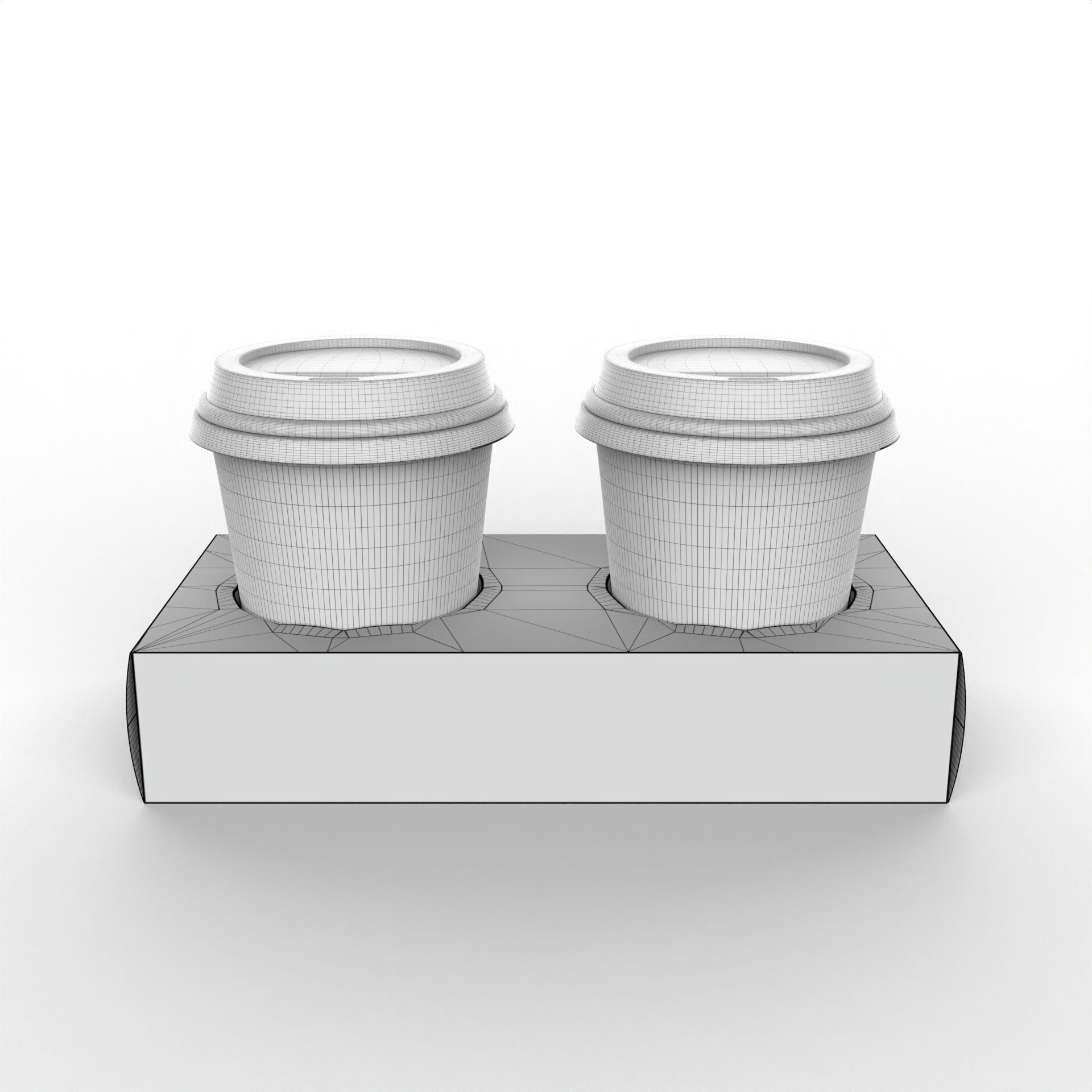 Two Coffee Cups with Kraft Paper Holder Texture_4