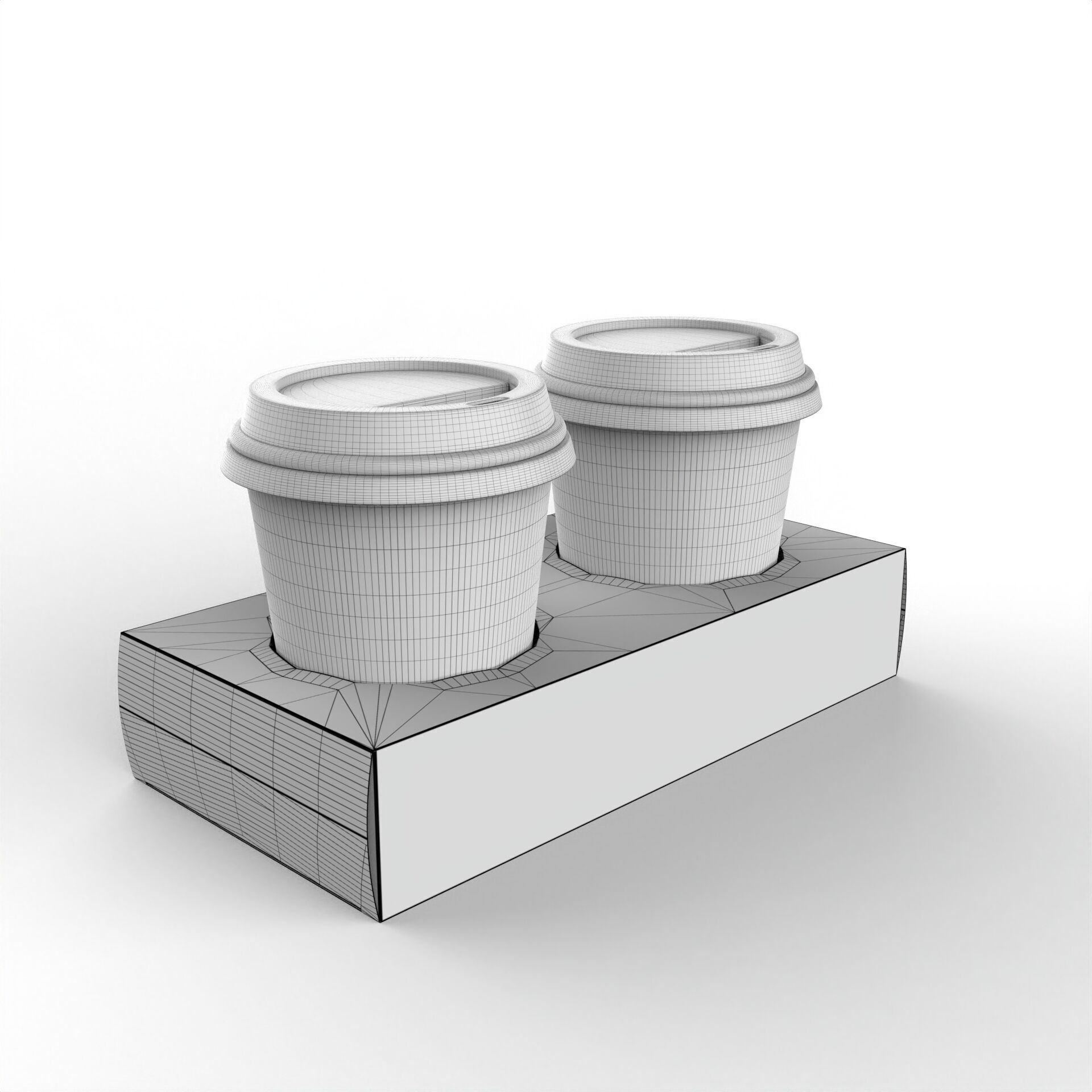 Two Coffee Cups with Kraft Paper Holder Texture_3