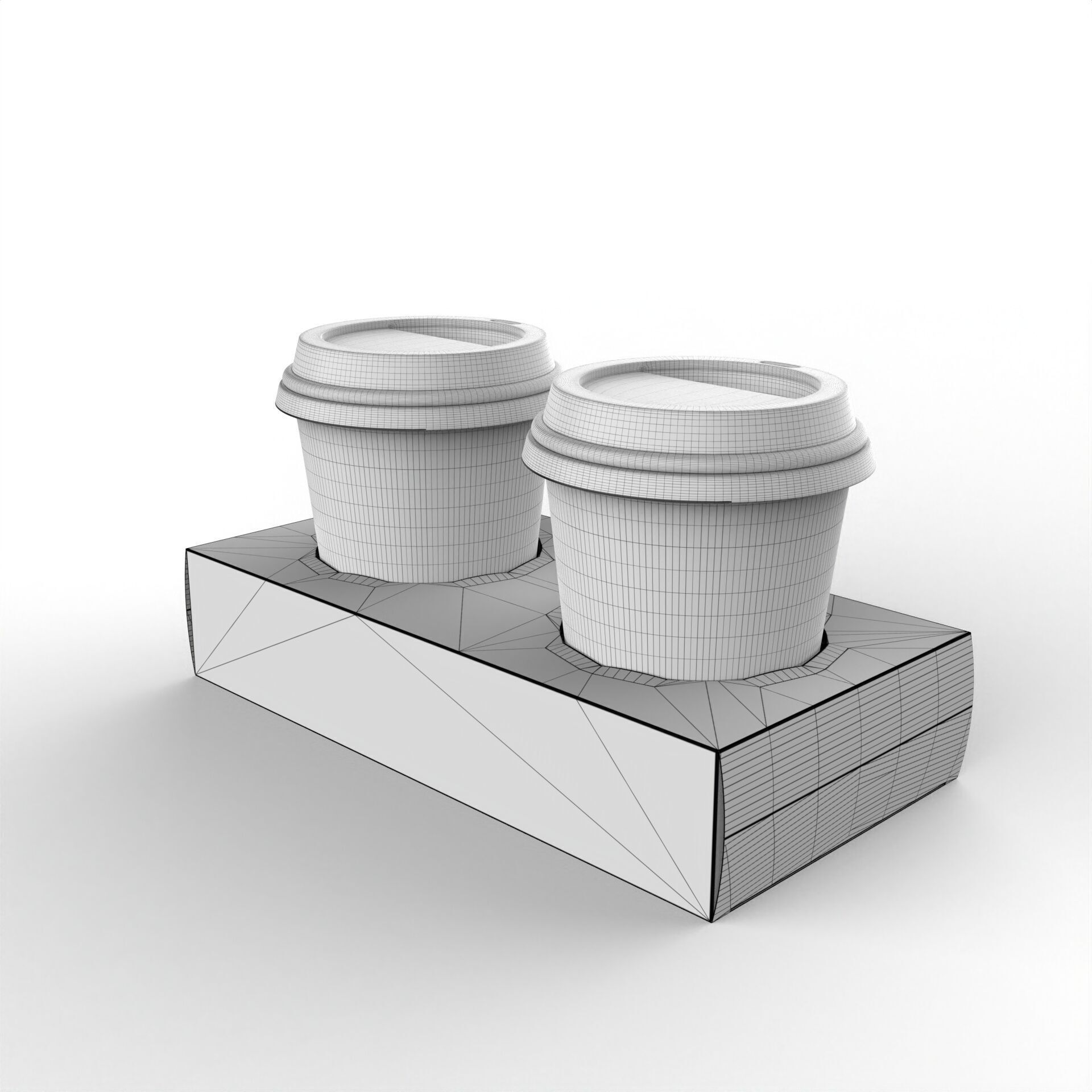 Two Coffee Cups with Kraft Paper Holder Texture_5