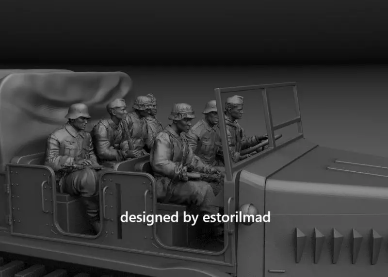 WW2 7 GERMAN SOLDIERS SITTING FAMO 18T 3D print model_0
