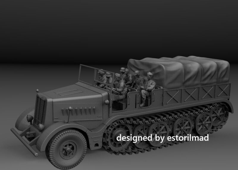 WW2 7 GERMAN SOLDIERS SITTING FAMO 18T 3D print model_2