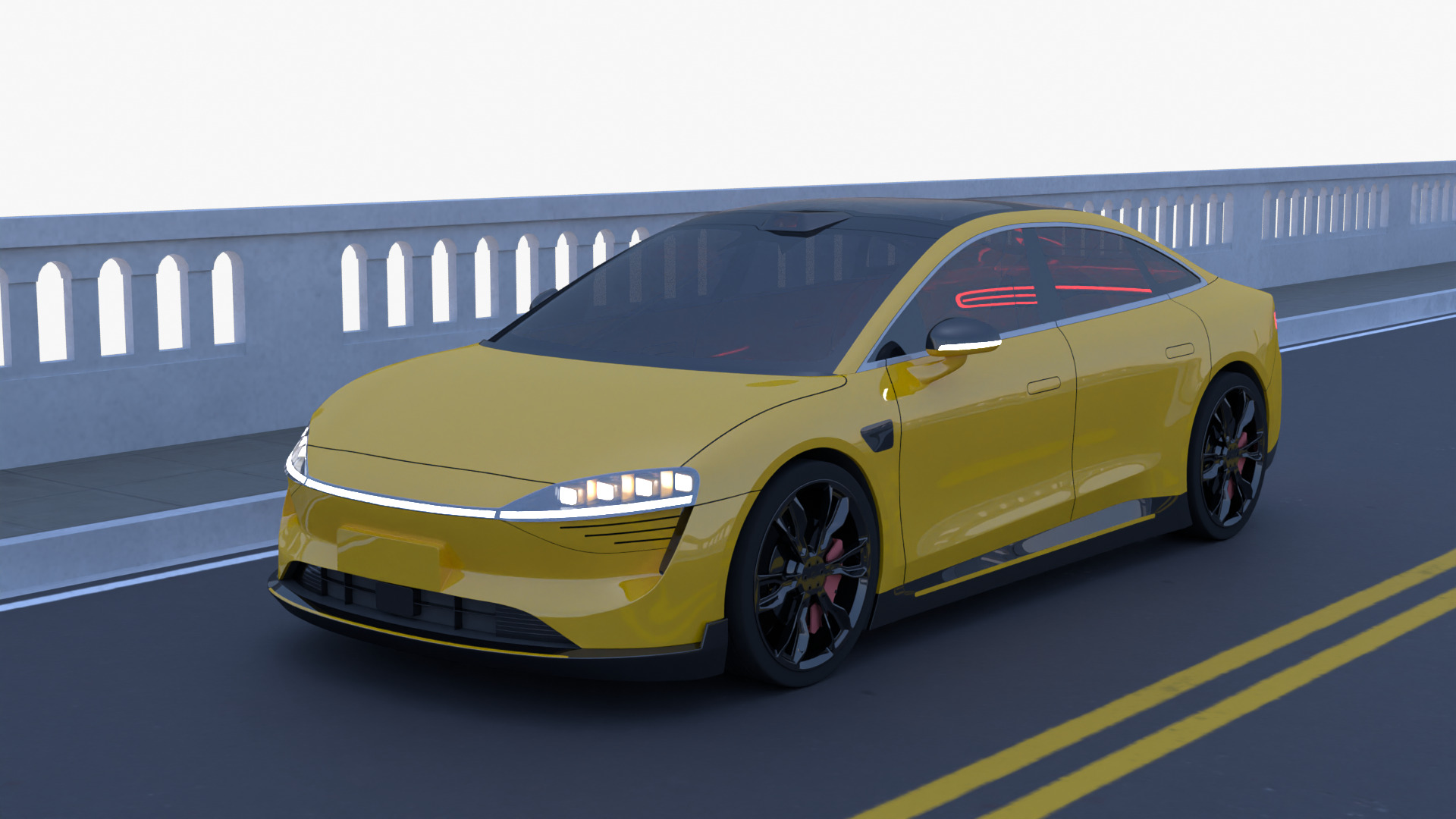 Bridge with cars 2025 3D model_3