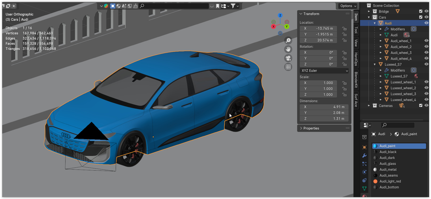 Bridge with cars 2025 3D model_15