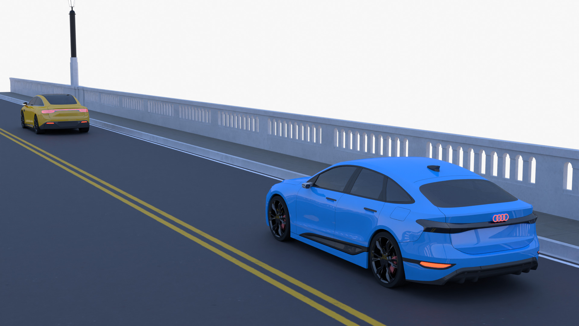 Bridge with cars 2025 3D model_6
