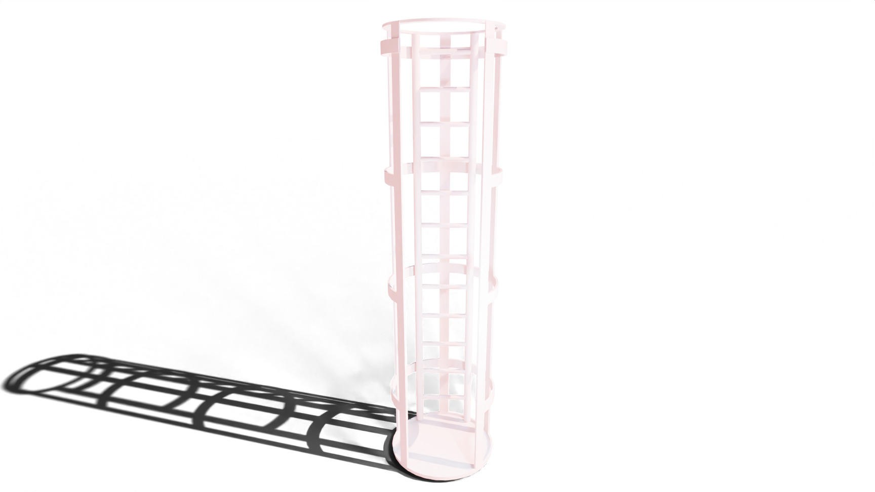Catwalk Staircase and Ladder in Cage Low-poly 3D model_7
