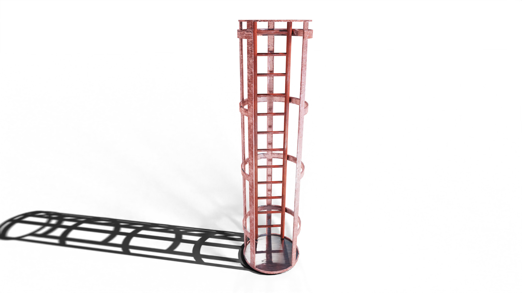 Catwalk Staircase and Ladder in Cage Low-poly 3D model_6